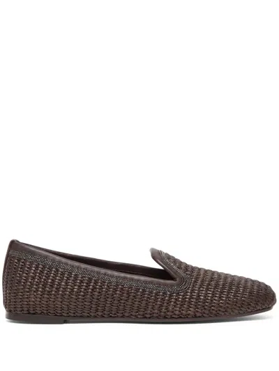 BRUNELLO CUCINELLI BRUNELLO CUCINELLI WOMEN SLIPPERS WITH WOVEN DESIGN
