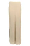 Brunello Cucinelli High Waist Long Length Side Slit Skirt In Neutral