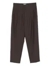 Brunello Cucinelli Pleated Wool Straight Trousers In Brown