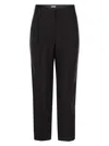 Brunello Cucinelli Grey Pants With Pences On The Front In Wool Woman In Black