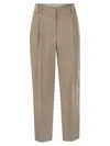 Brunello Cucinelli Slouchy Trousers In Viscose And Linen Fluid Twill With Moniline