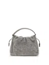 Brunello Cucinelli Women Small Shearling Mellow Shoulder Bag In Gray