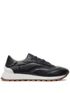 Brunello Cucinelli Leather Low Top Sneakers In Black