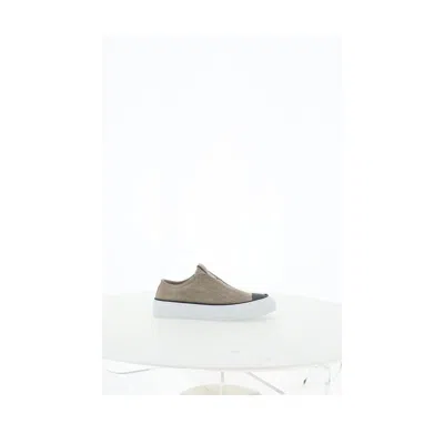 Brunello Cucinelli Leather Sneakers In Neutral