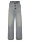 Brunello Cucinelli Women's Soft Denim Low-slung Trousers With Adjustable Waistband And Monile In Multicolor
