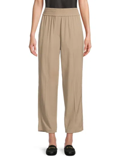 Brunello Cucinelli Women's Solid Cropped Pants In Brown