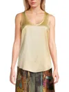 Brunello Cucinelli Women's Solid Silk-blend Tank Top In White