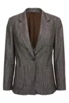 Brunello Cucinelli Women Lurex Fabric Blazer In Brown