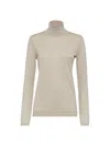 Brunello Cucinelli Women's Sparkling Cashmere And Silk Lightweight Sweater In Desert