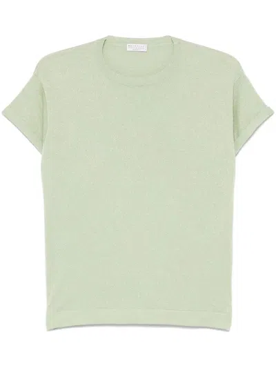Brunello Cucinelli `sparkling` Cashmere And Silk Lightweight T-shirt In Multicolor