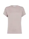 Brunello Cucinelli Sparkling Lightweight Cashmere And Silk Jumper In Antique Pink