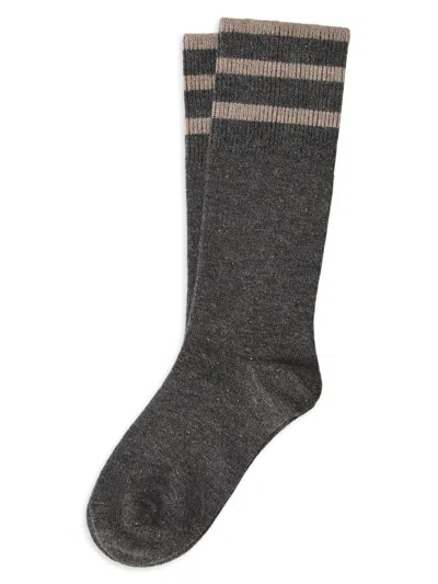 Brunello Cucinelli Women's Sparkling Cashmere Knit Socks In Gray