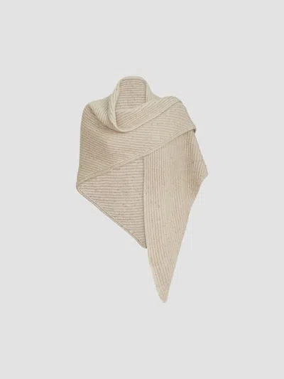 Brunello Cucinelli Women's Sparkling Cashmere, Wool And Mohair Rib Knit Shawl In Ecru