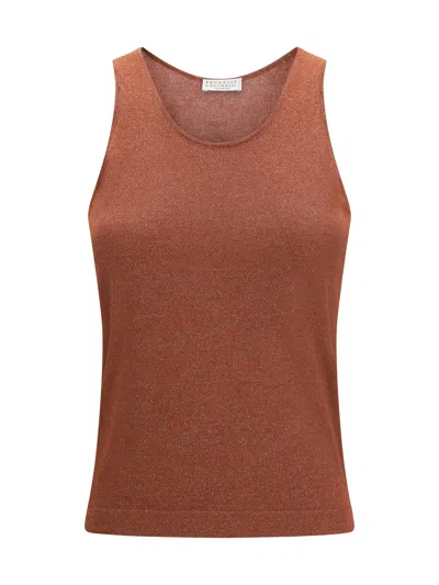 Brunello Cucinelli Women Sparkling Knit Tank Top In Brown