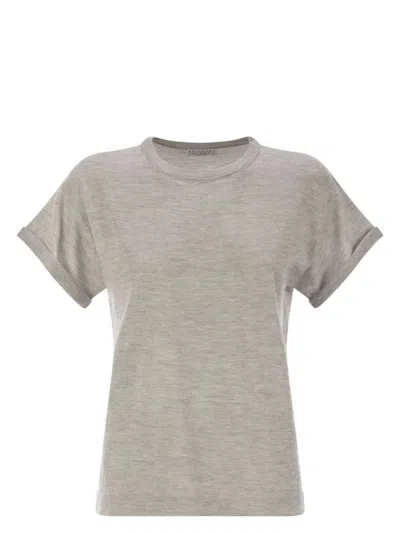 BRUNELLO CUCINELLI WOMEN'S SPARKLING LIGHTWEIGHT CASHMERE AND SILK SWEATER