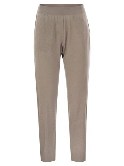 Brunello Cucinelli Women Sparkling Lightweight Cashmere And Silk Trousers In Brown