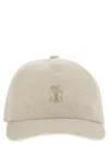 Brunello Cucinelli Women Sparkling Linen Canvas Baseball Cap With Embroidered Logo