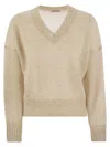 Brunello Cucinelli Sparkling Mohair And Wool Sweater In Multicolor