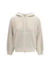 Brunello Cucinelli Women Sparkling Net Cotton Hooded Cardigan In White