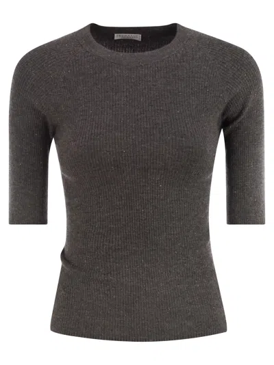 BRUNELLO CUCINELLI BRUNELLO CUCINELLI WOMEN SPARKLING RIBBED CASHMERE SWEATER
