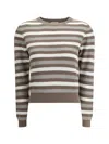 Brunello Cucinelli Women Sparkling Striped Sweater In White