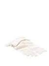 Brunello Cucinelli `sparkling` Striped Wool And Linen Double Knit Scar In Multicolor