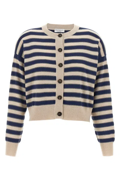 BRUNELLO CUCINELLI BRUNELLO CUCINELLI WOMEN 'SPARKLING STRIPES' CARDIGAN