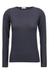 Brunello Cucinelli Long-sleeved Lurex Top In Blue