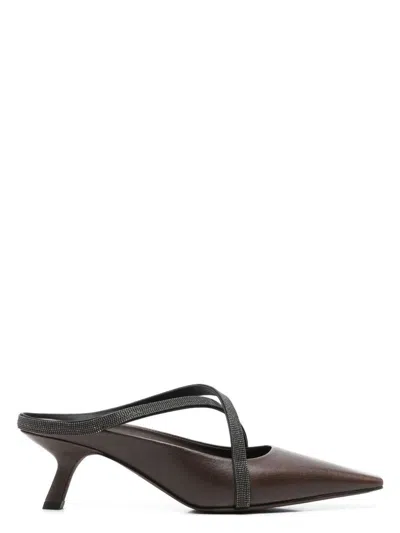 BRUNELLO CUCINELLI WOMEN'S SQUARE POINTED SANDALS
