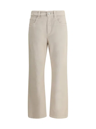 Brunello Cucinelli Women Straight Dyed Jeans In Cream