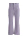 Brunello Cucinelli Woman Jeans Mauve Size 4 Cotton, Elastane, Soft Leather, Brass In Multicolor