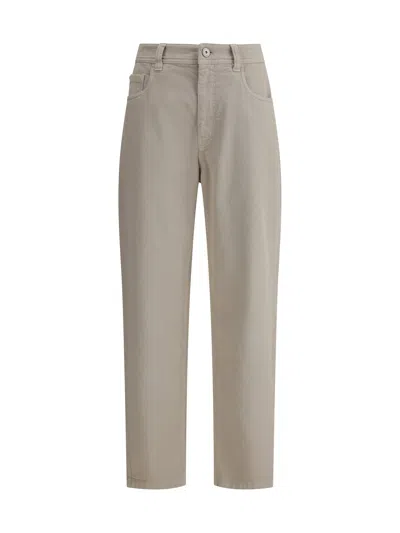 Brunello Cucinelli Women Straight Jeans In Beige