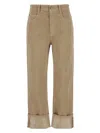 Brunello Cucinelli Dyed Finish Trousers With Pockets And Cuffs