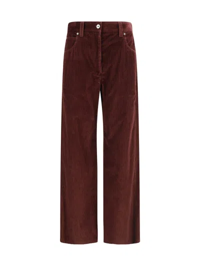 BRUNELLO CUCINELLI BRUNELLO CUCINELLI WOMEN STRAIGHT VELVET TROUSERS