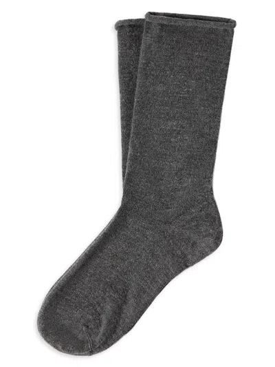 Brunello Cucinelli Women's Stretch Cashmere Knit Socks In Gray
