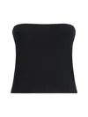 Brunello Cucinelli Black Solid Strapless Top In Black