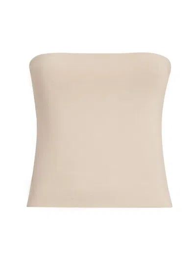 Brunello Cucinelli Stretch Cotton Jersey Bandeau Top In Neutral