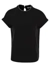 Brunello Cucinelli Stretch Cotton Jersey T-shirt With Precious Faux-layering