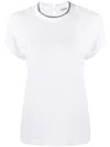 Brunello Cucinelli Stretch Cotton Jersey T-shirt With Precious Faux Layering In Multicolor