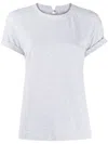 Brunello Cucinelli Stretch Cotton Jersey T-shirt With Precious Faux-layering In Multicolor