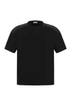Brunello Cucinelli Women's Stretch Cotton Jersey T-shirt With Shiny Shoulders In Black