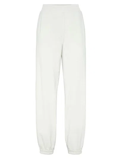 Brunello Cucinelli Women's Stretch Cotton Lightweight Trousers In Butter