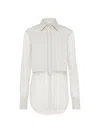 Brunello Cucinelli Women's Stretch Cotton Poplin And Crispy Silk Shirt In Oat