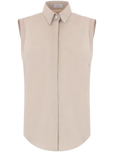 BRUNELLO CUCINELLI BRUNELLO CUCINELLI WOMEN STRETCH POPLIN SHIRT