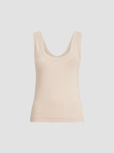 Brunello Cucinelli Stretch-cotton Ribbed Tank Top In Neutral