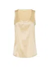 Brunello Cucinelli Women's Stretch Silk Satin Reversible Top In Cream