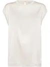 Brunello Cucinelli Silk Satin Top In Multicolor
