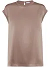 Brunello Cucinelli Lightweight Cashmere And Silk Sweater With Lurex Inserts In Brown