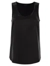 Brunello Cucinelli Stretch-silk Satin Reversible Tank Top In Black