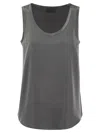 Brunello Cucinelli Stretch Silk Satin Top In Multicolor